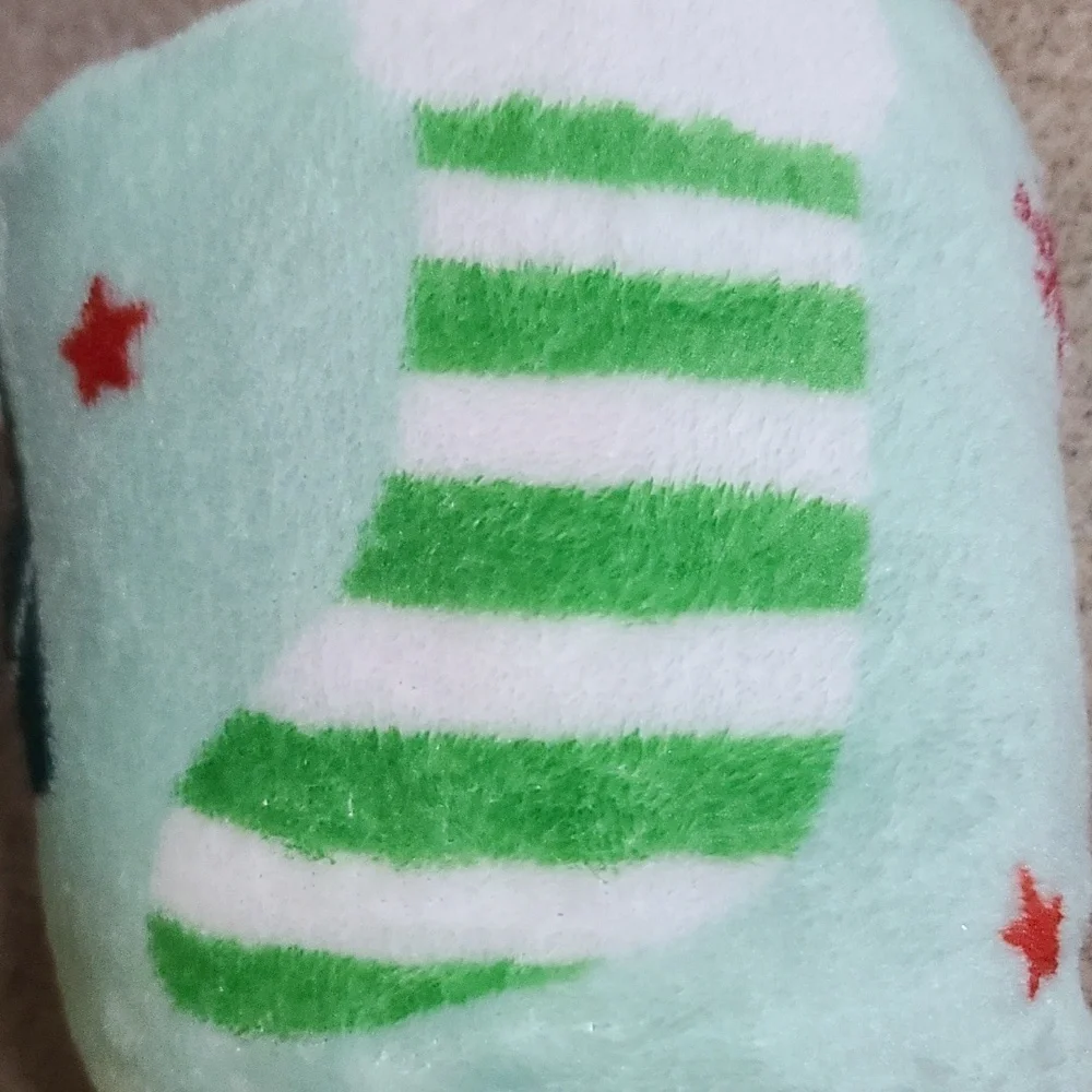 Holiday Throw COZY Blanket Festive - hot cocoa, stocking candy cane, red bow